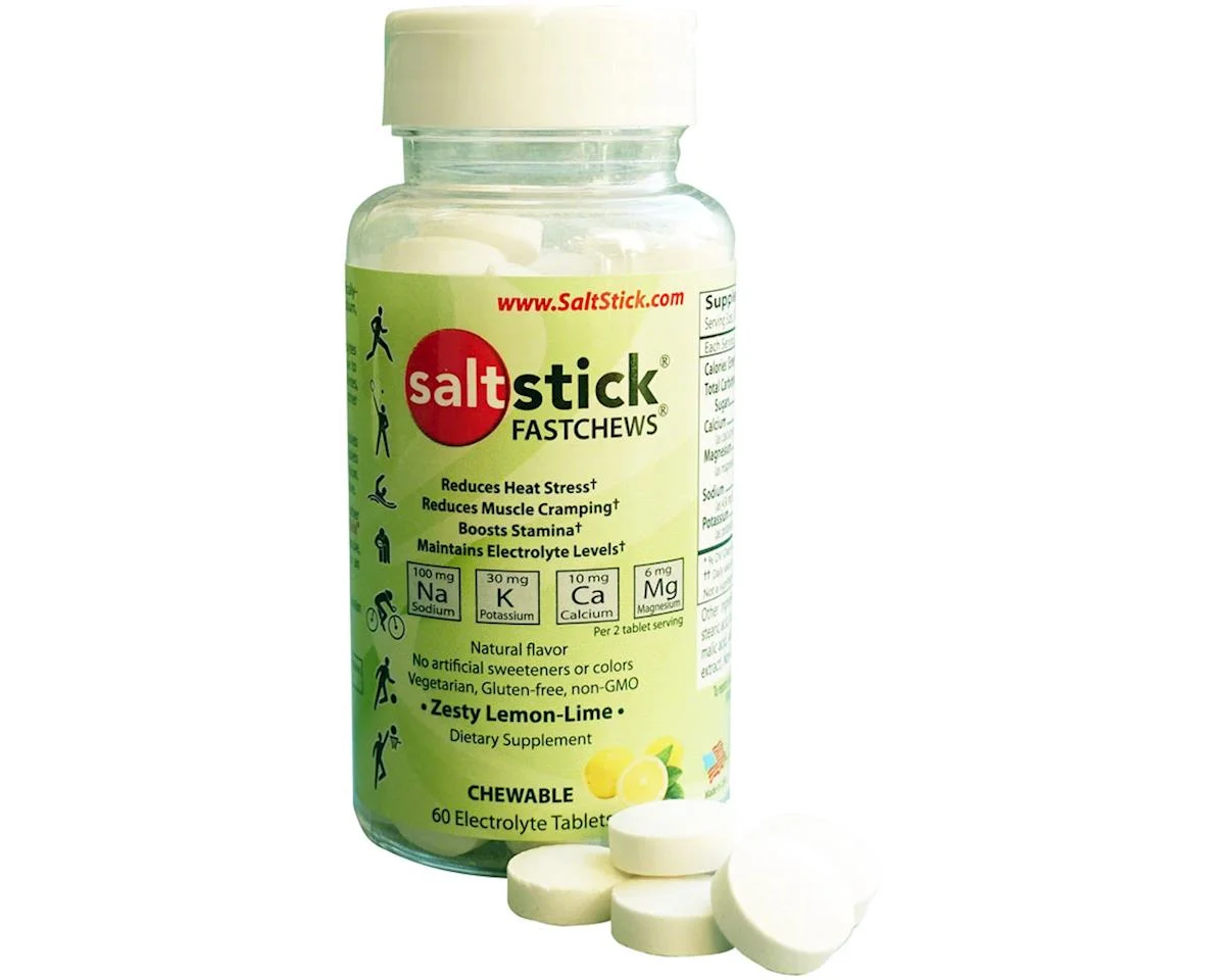 Saltstick Fastchews Chewable Electrolyte Tablets (Zesty Lemon Lime) (1 | 60 Tablet Bottle)